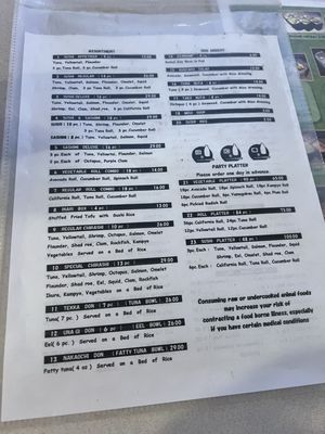 Hinata Sushi Carry Out menu 3